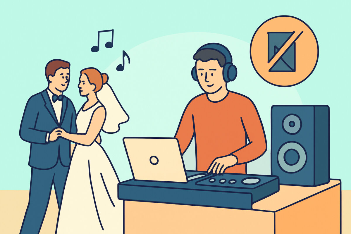 Hääjuhlan äänentoisto ja musiikki – tilan rajoitteet