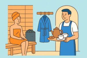 Saunatilan varustelu tapahtumaan – pukutilat ja tarjoilu